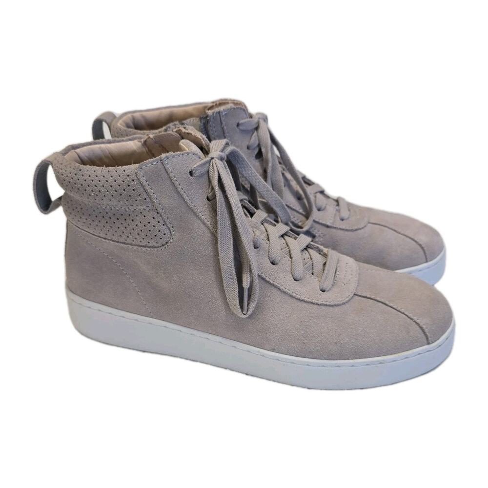 Vionic Jenning Women's 7.5 Light Grey Suede High Top Zip Sneaker Comfort Shoes